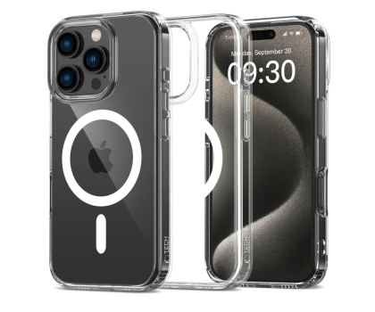 Etui do telefonów TECH-PROTECT Flexair Hybrid Magsafe do iPhone 16 Pro Clear 5906302311484